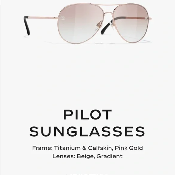 CHANEL Pilot Sunglasses with Pink Hue Lenses - Picture 4 of 6